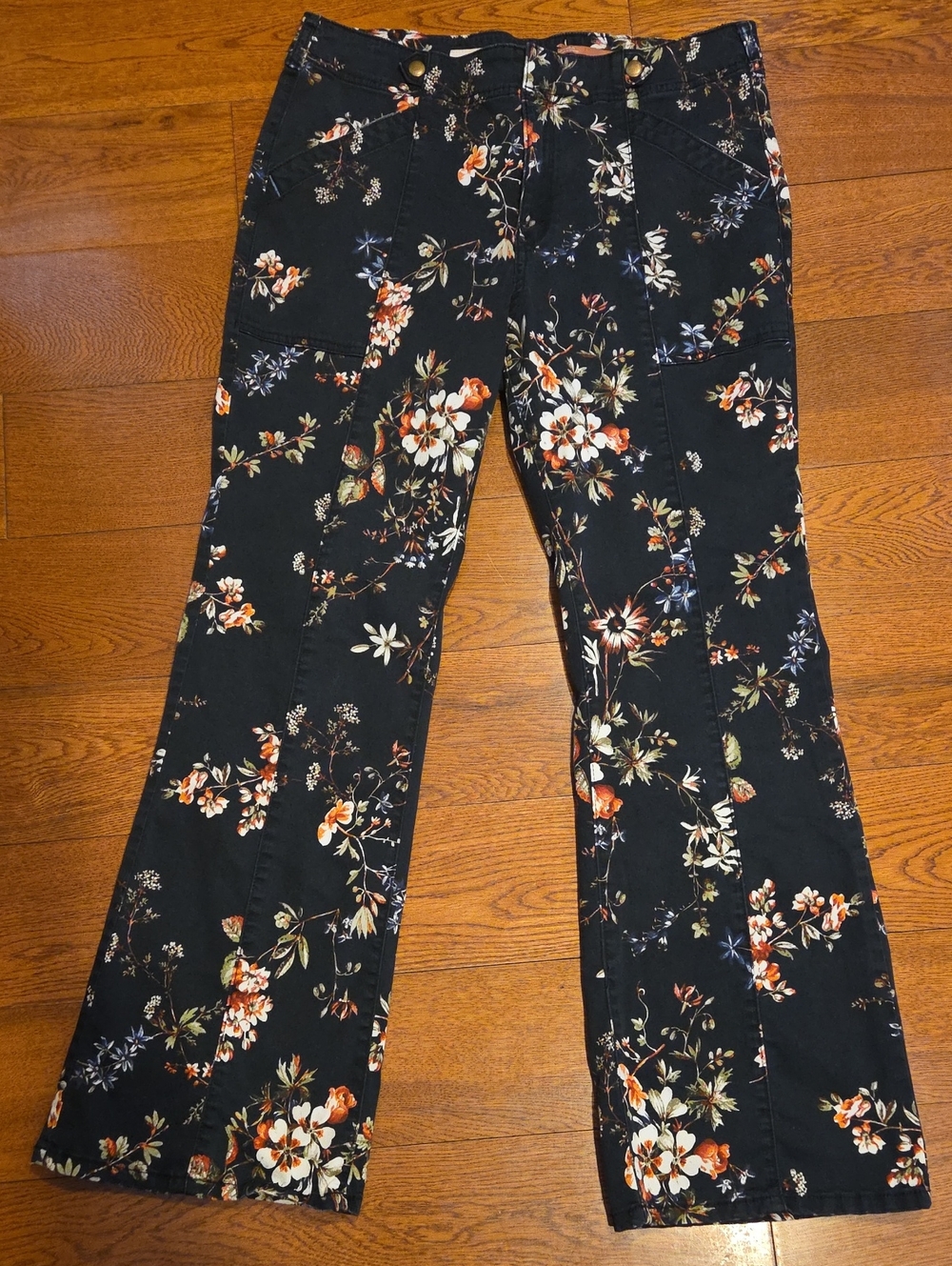 Pilcro Anthropologie Demilune Floral Bootcut Pants 31